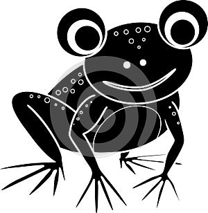 Black silhouette of cartoon frog
